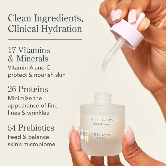 BEEKMAN 1802 NIB Milk Drops Hyaluronic Acid Goat Milk Face Skin Ceramide Serum - Picture 5 of 12